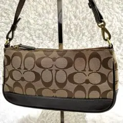 【美品】 コーチ アクセサリーポーチ ブラウン ベージュ 入手困難