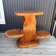 木製 モンキーポッドのワインラック ハンドメイド 天然木 無垢材