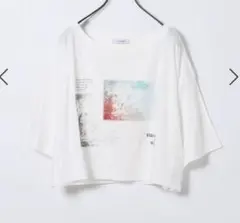 【ジーナシス】ArtフォトコラージュボートネックプリントTEEのサムネイル