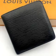 鑑定済み ルイヴィトン ポルトフォイユ マルコ エピ 二つ折り 財布 レザー 黒
