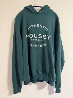 MOUSSY ロゴプリント パーカー グリーン　FREEサイズのサムネイル