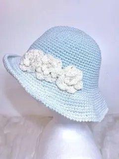 ハンドメイド＊かぎ針編み＊ニット帽＊バケットハット＊フラワー