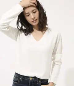 【洗えるニット】ベーシックVネックプルオーバー
