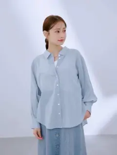新品】ANIECA シアーデニムシャツ ブルー ゆったり 春夏 完売人気