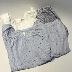 ベビー 女の子 90cm ストライプ セットアップ 夏服 2着セット売り