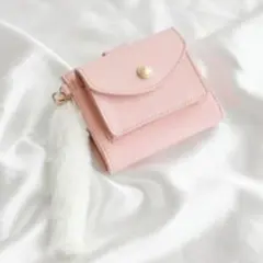 しまむら♡MUMU&Co. 二つ折り財布 ピンク ファーチャーム付のサムネイル