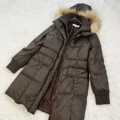 ヴァンドゥーオクトーブル 3way ダウンコート リアルファー ロング ブラウン