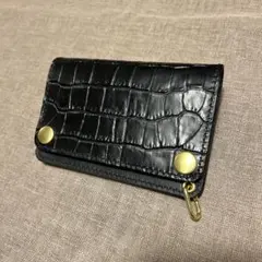 ハンドメイド】クロコ柄ヌメ革のマネークリップ留めホック付き - メルカリ