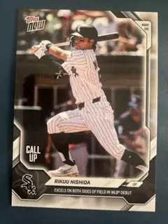 5個セット激レア【限定商品】TOPPS　公式カードスタンド　ホワイ Topps Now シカゴホワイトソックス西田陸浮選手 MLBデビュー戦初打点