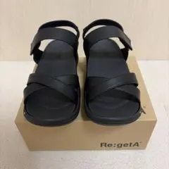 【新品】リゲッタ　サンダル　ブラック　24〜24.5センチのサムネイル