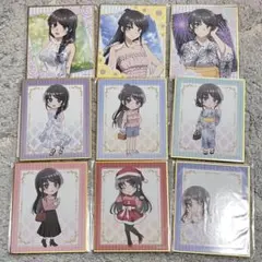 青ブタ　くじ引き堂　D賞　桜島麻衣　ミニ色紙　コンプリートセット