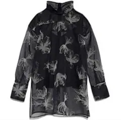 リリーブラウン　フロッキーオーガンジーブラウス