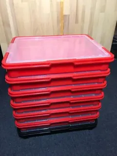 中古　レゴ　ダクタ　収納ケース　赤6個＋黒1個　セット