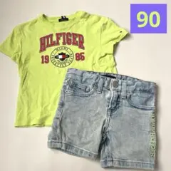 トミーヒルフィガー TOMMY 90 半袖Tシャツ デニム短パン 上下セット