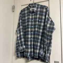 60sヴィンテージ/チェック柄 ロング丈 グランパシャツ/XL/ヨーロッパ製
