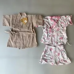 90 甚平 上のみ 花 ピンク 新品タグ付き 綿100% 浴衣 Conoco