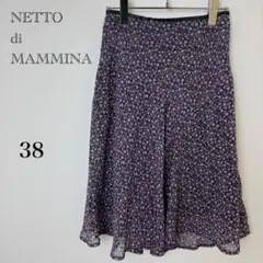 ネットディマミーナ ハート柄シフォンスカート フレア 38 M パープル