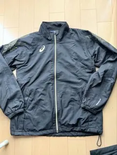 ASICS ブラック ナイロンジャージ上下セット　S