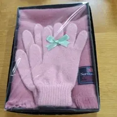 Northam マフラー 手袋 セット ピンク