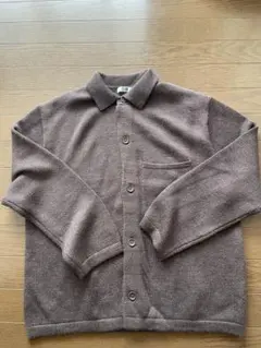 UNIQLO U　ニットオーバーシャツジャケット　ブラウン　Mサイズ