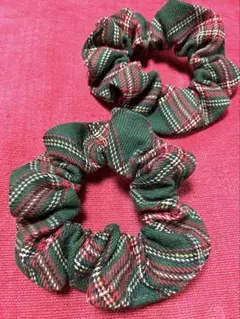 【最終SALE】チェック★シュシュ★2個セット【匿名配送】