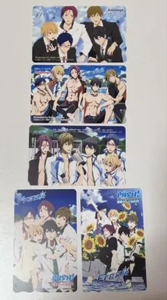 使用済】Free! 図書カード 七瀬遙 橘真琴 葉月渚 竜ヶ崎怜 松岡凛