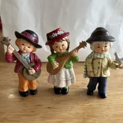 人形の置物 3体セット レトロ (バラ売り不可)