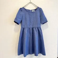 L*8様 Bon mercerie 青　ブルー　半袖　ひざ丈　ワンピース　36号