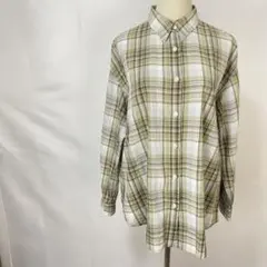 美品 23区 トップス シャツ 長袖 チェック柄 大きいサイズ 46 カジュアル