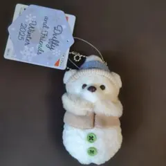 ダッフィー雪だるまのぬいぐるみチャーム　シークレットオブスノーウィーディー