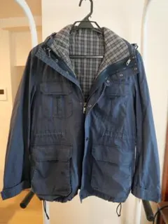 BURBERRY BLACK LABELマウンテンパーカーL チェック柄ネイビー