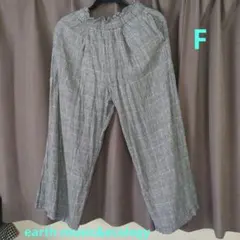 earth music&ecology チェック柄ガウチョパンツ F