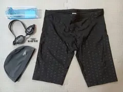 【新品】水泳用品3点セット　メンズ競泳用水着Lサイズ　ゴーグル　スイムキャップ