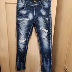 CavariA スキニーデニム 46 ペイント加工のサムネイル