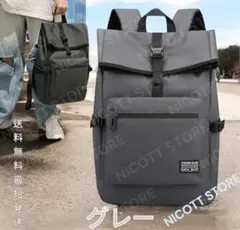 ビジネスリュック リュック がま口 通勤通学 USB 軽量 防水 PC 新作 灰