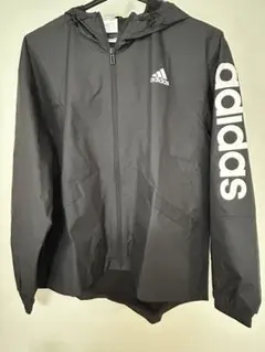adidas フルジップ ウィンドブレーカー 黒　L
