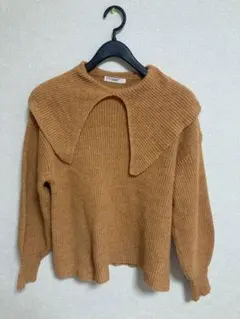 オレンジ ニットセーターiedit