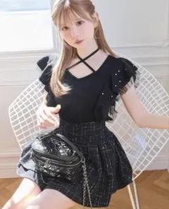 ミシェルマカロン XSサイズ ツイード 美脚スカート