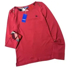 【未使用】バーバリーブルーレーベル　長袖　カットソー　裏地チェック　タグ付　38