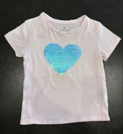 H&M　ハート　スパンコール　Tシャツ　110
