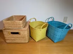 ■送料込■無印良品 ラタンカゴ バスケット 小物入れインサート棚収納