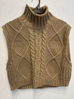 【値下げ中】chocol raffine ベージュ ニットベスト M