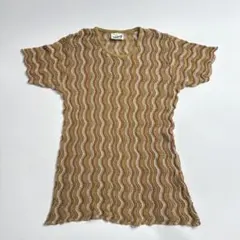 極美品　1981Archive イッセイミヤケHAI 波模様　ニットシャツドレスのサムネイル