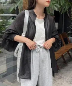 シアーバンドカラーシャツ【CIAOPANIC TYPY】