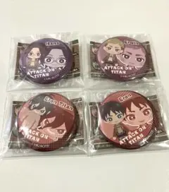 進撃の巨人　ぱすきゃら　缶バッジ　エレン　エレン巨人　ハンジ　エルヴィン