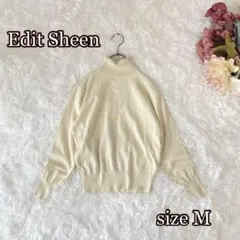 Edit Sheen タートルネックニットセーター（M）シンプル　レーヨン混
