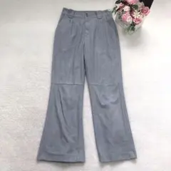 リリーブラウン カジュアルパンツ フレア ボトム シンプル 無地 青