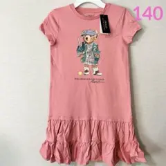 新作◇ラルフローレン ポロベア コットンワンピース M/140