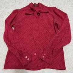 【希少】イヴ・サンローラン　ヴィンテージ シルク100% ボウタイブラウス