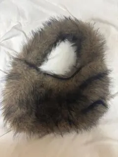 ファー ハンドバッグ ブラウン